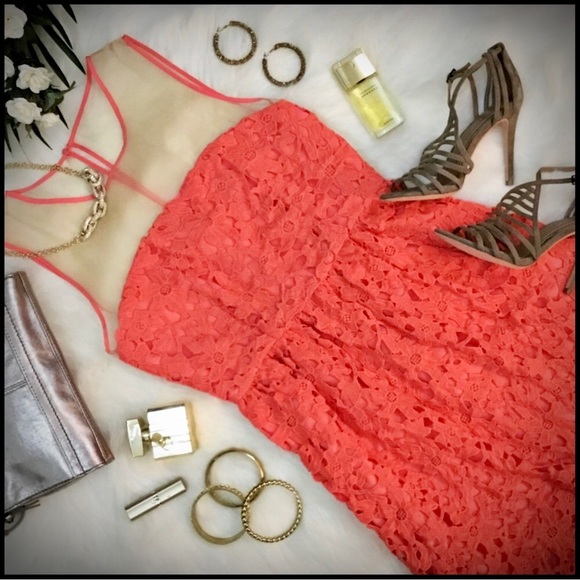 Darling Dresses & Skirts - Darling Coral 'Sienna' Lace Dress